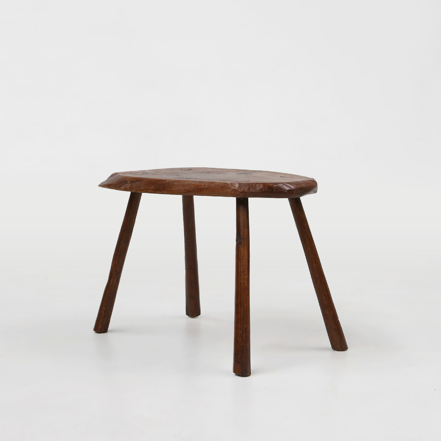 Mid-century Wabi Sabi stool or side table in oak, France ca. 1850thumbnail